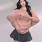 Dolman Sleeve Boat Neck Knit LAS0044