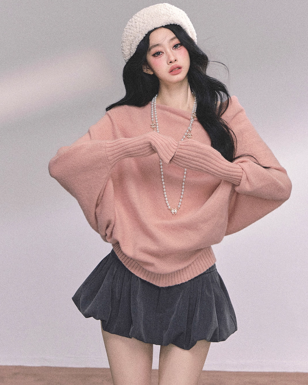 Dolman Sleeve Boat Neck Knit LAS0044