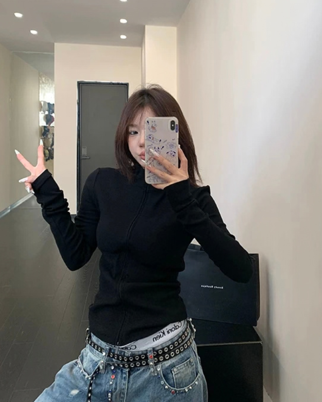 Cropped Slim Zip Jacket YLS1049