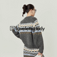 Round Neck Gray Knitted Cardigan / Mini Skirt LLA0401