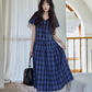 Checkered Long Flare Dress SMS0024