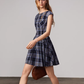 Plaid Short Sleeve Bow Dress BBK0005