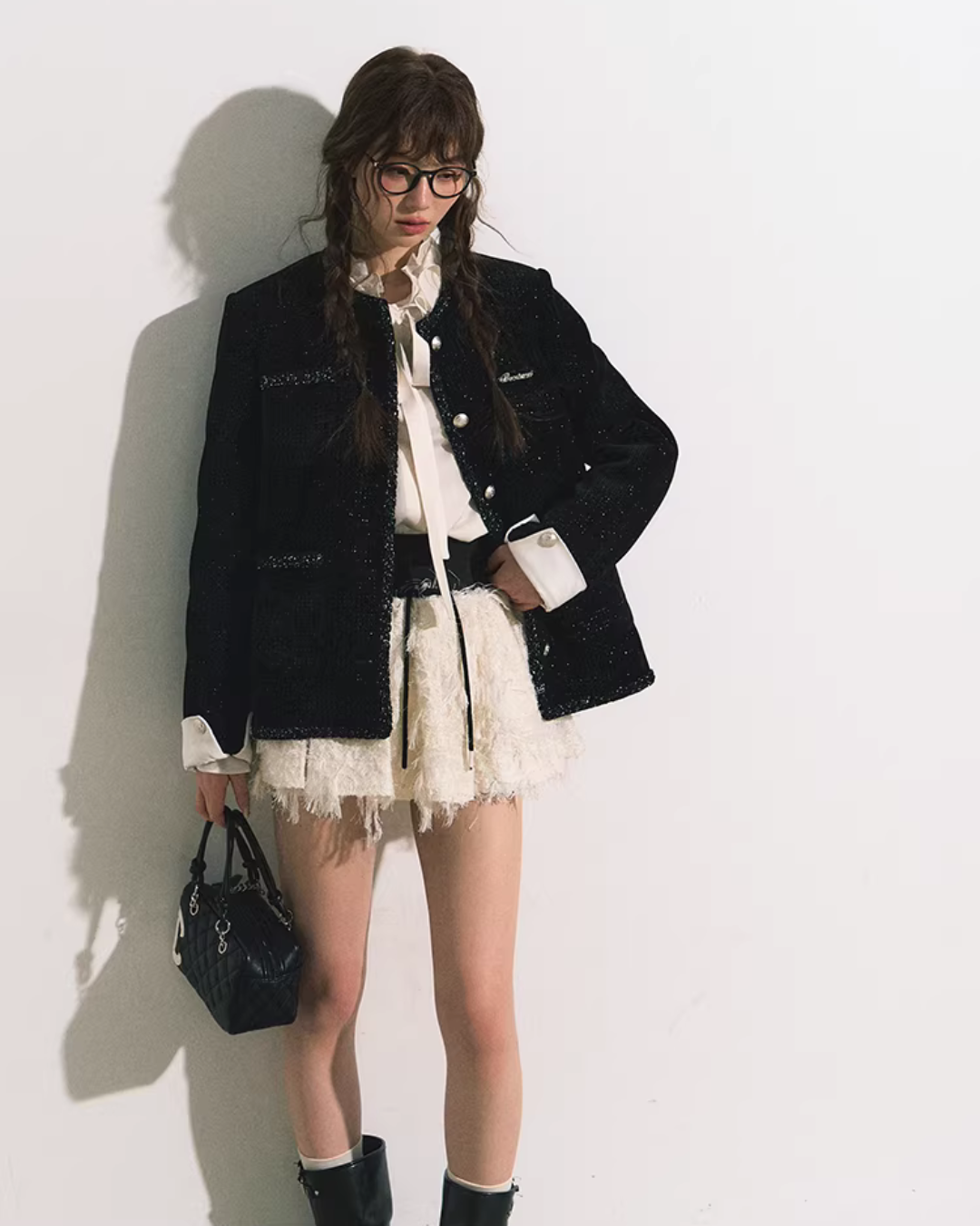 Silver Button Tweed Jacket RCR0011