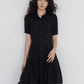 Plain Tiered Shirt Dress VAS0103