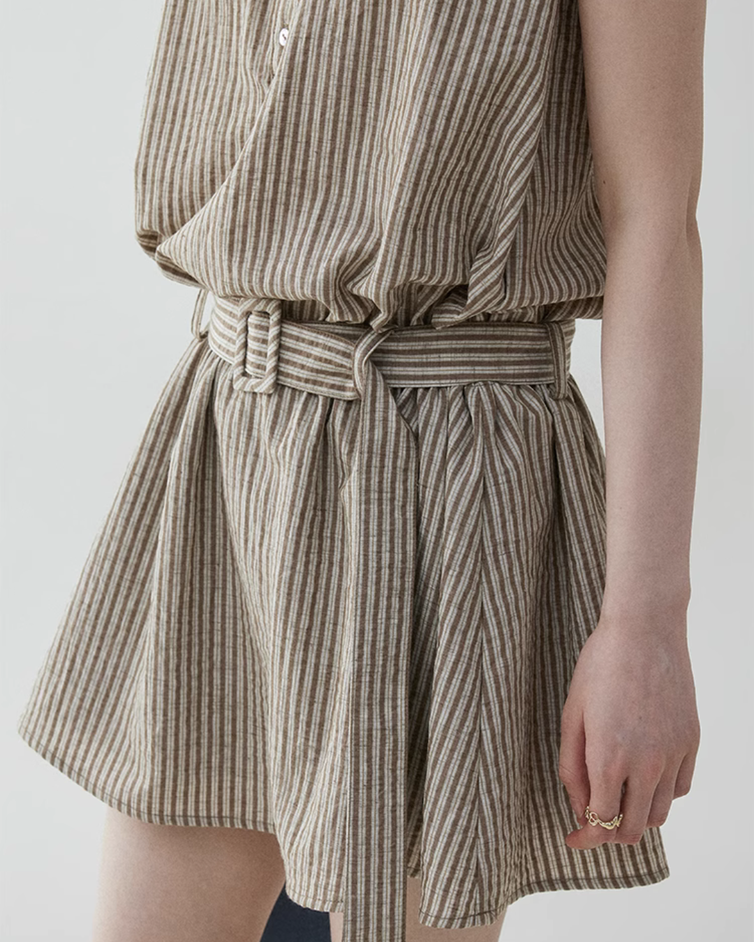 French Striped Halter Dress VOE0001