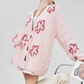 Flower Cable Knit Cardigan FER0042