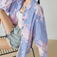 Blue Stripe Pink Art Print Shirt FER0180