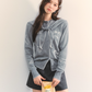 Dog Embroidery Round Neck Knit Cardigan ASG0070