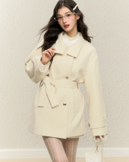 Stand Collar Gold Button Coat ELS0018
