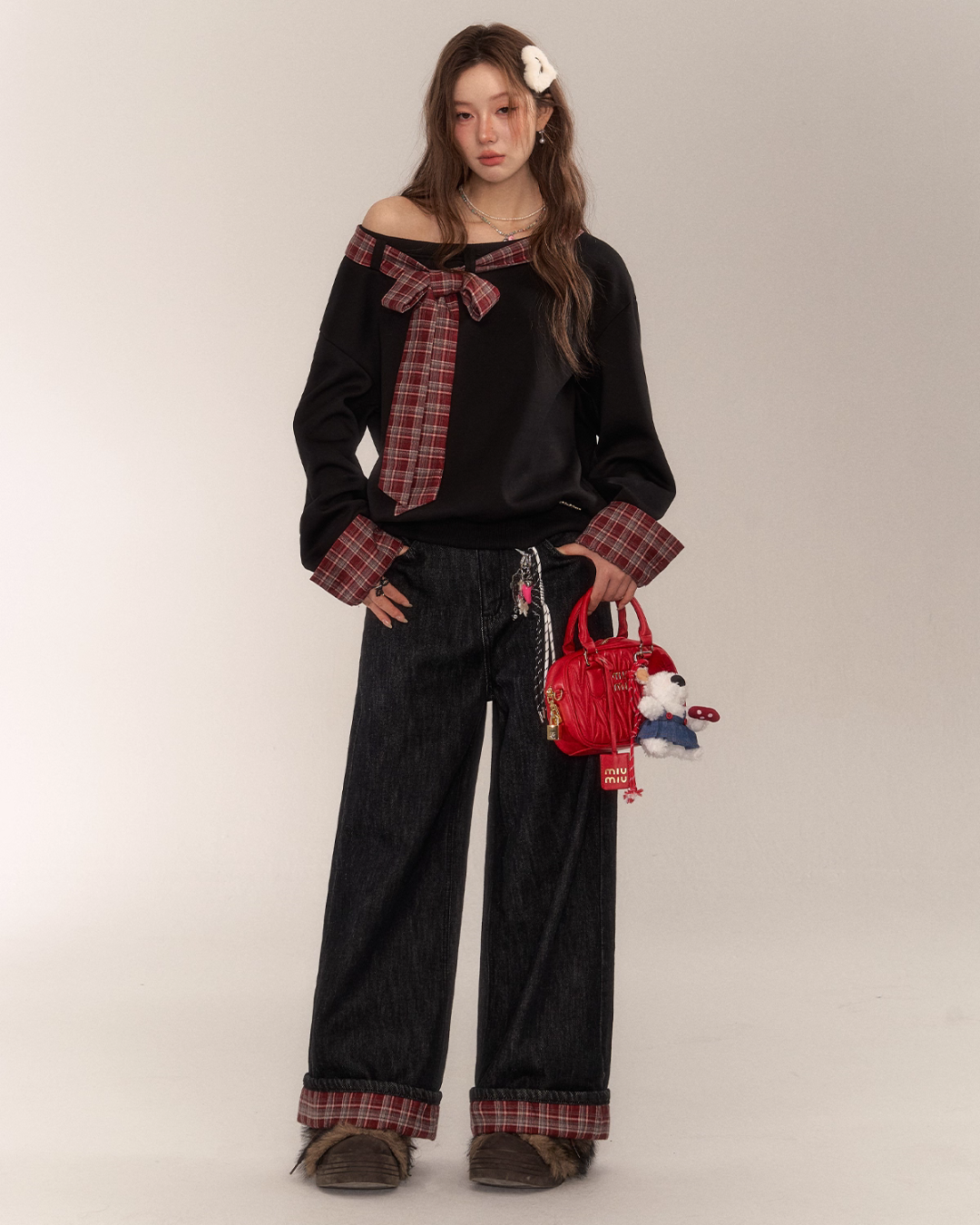 Paid Ribbon One-Shoulder Top ASG0056