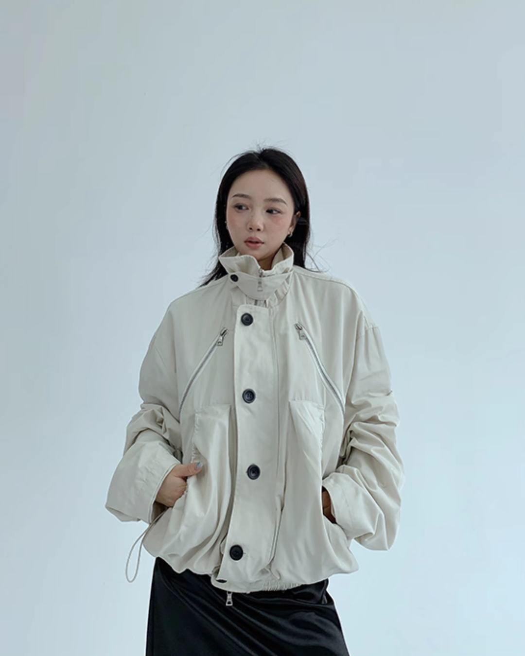 Stand Collar Balloon Sleeve Jacket YLS0921
