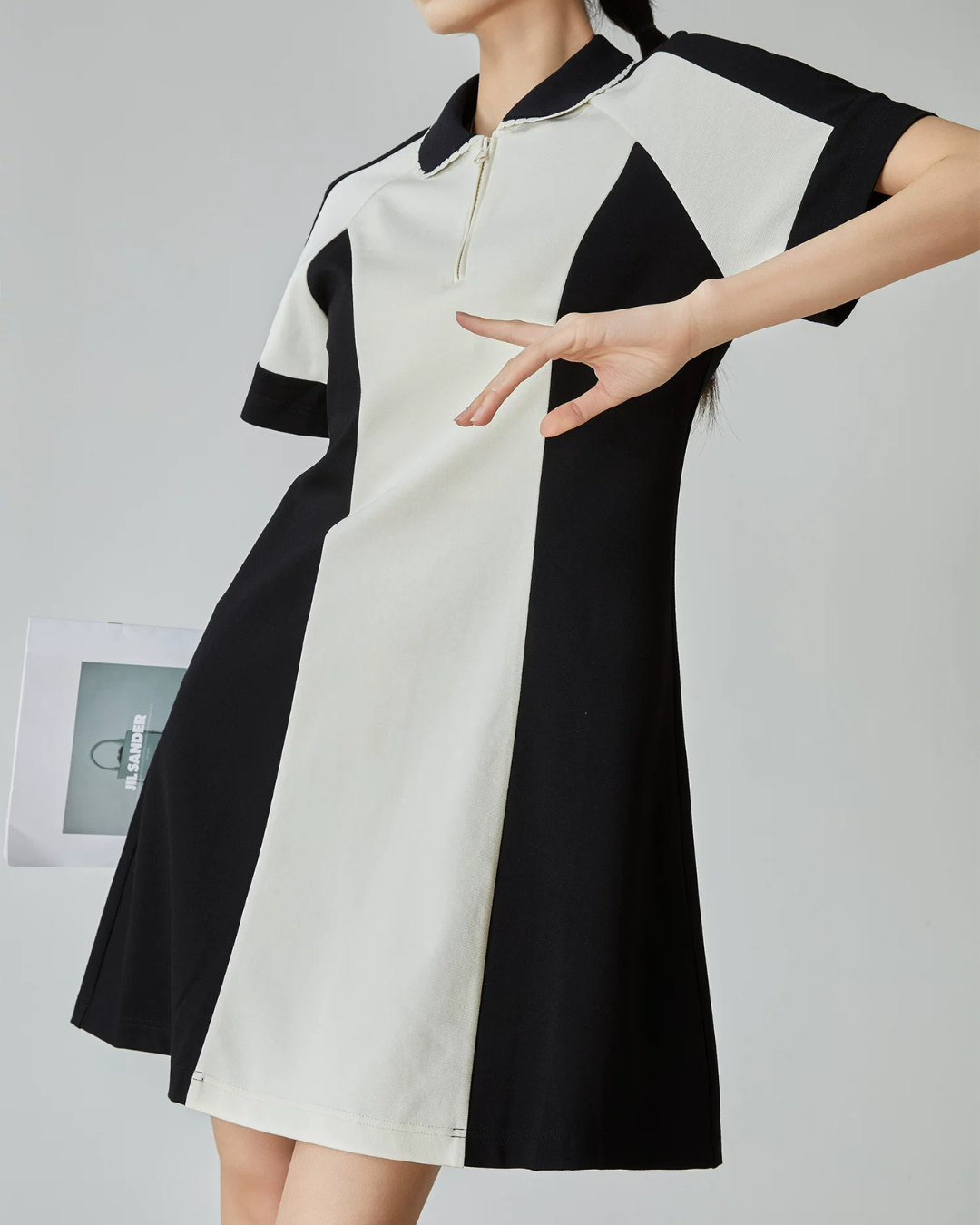 Bi-color Half-Zip Polo Dress FER0198