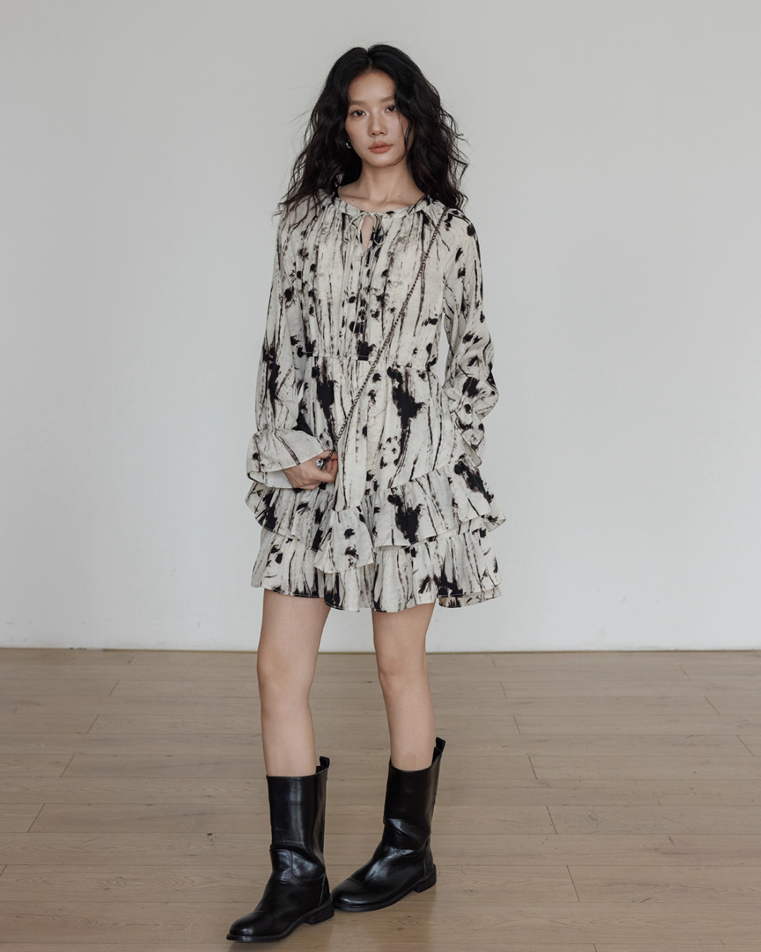 Round Neck Vintage Print Dress VAS0147