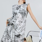 Hand-Drawn Floral Print Dress FER0289