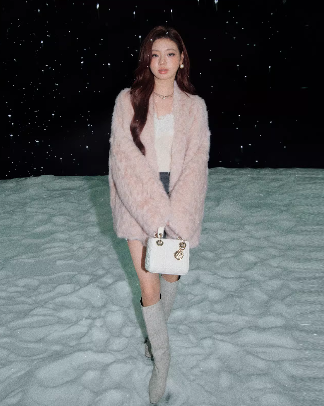 Collarless Fur Coat/Mini Skirt OLD0003