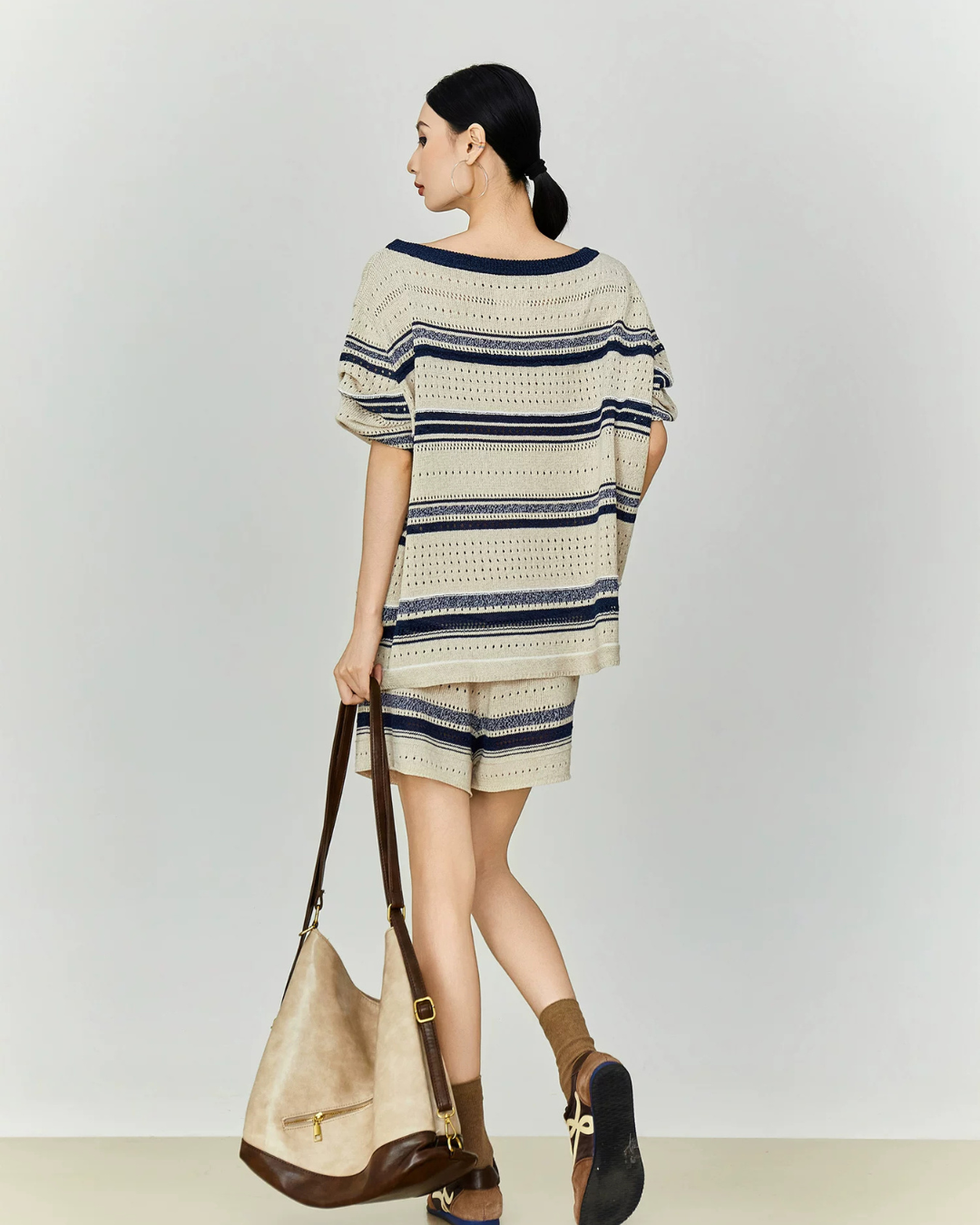 Openwork Knit Summer Top / Short Pants FER0355