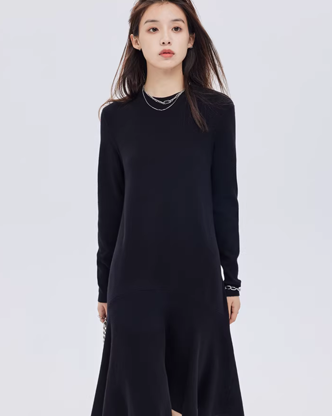 Flare Design Long-Sleeve Dress SHN0057