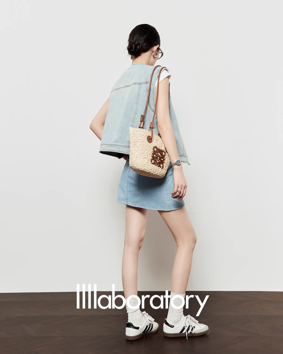 Light Blue Round Neck Denim Vest LLA0451