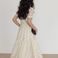 Floral Pattern Flare Long Dress VAS0134
