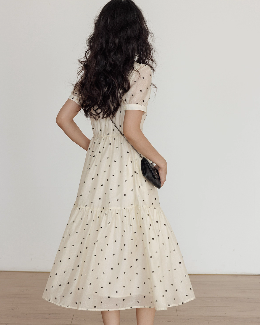 Floral Pattern Flare Long Dress VAS0134