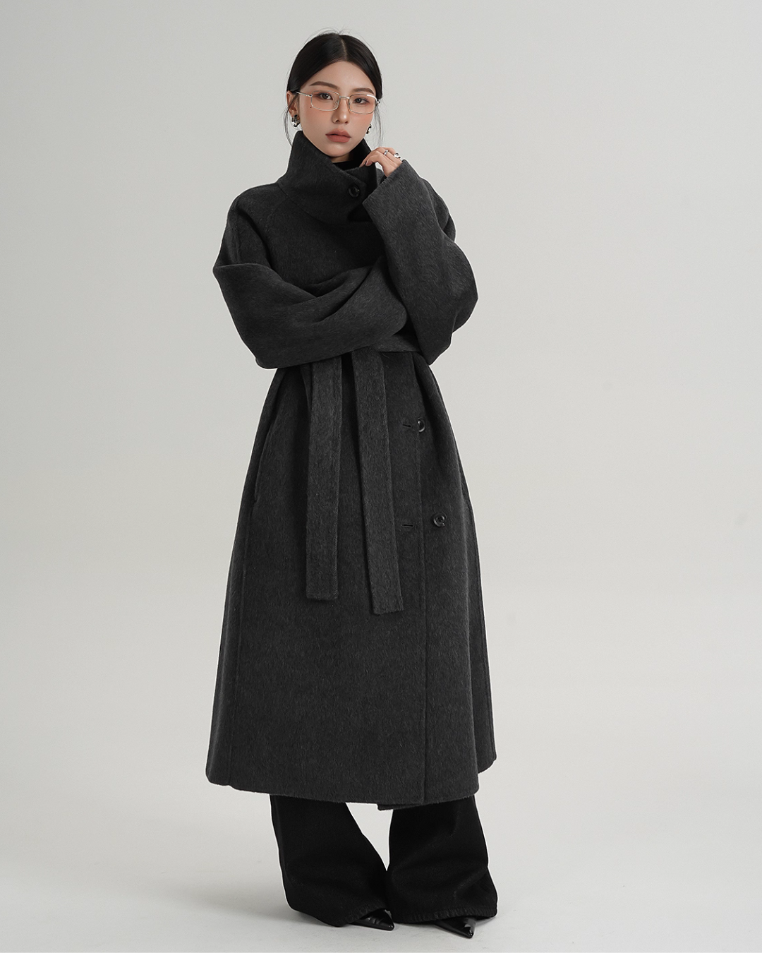 Stand Collar Long Coat SRS0379