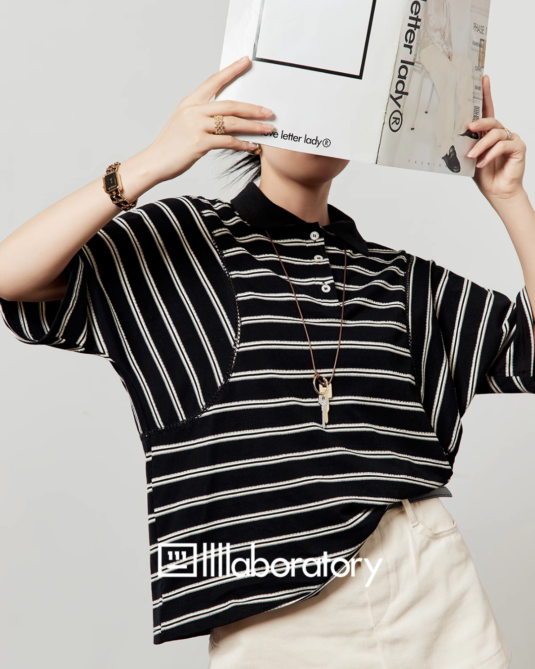 Border Pattern Polo Shirt LLA0474