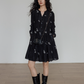 V-Neck Autumn Embroidered Dress VAS0150