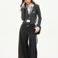 Silver Button Layered Top / Wide Pants WEO0006