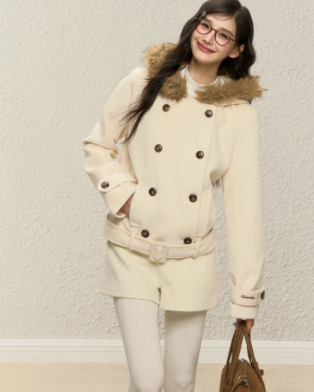 Double-Breasted Fur Coat ELS0019