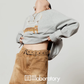 Necklace Design Knit Top/Denim Belt Skirt LLA0586