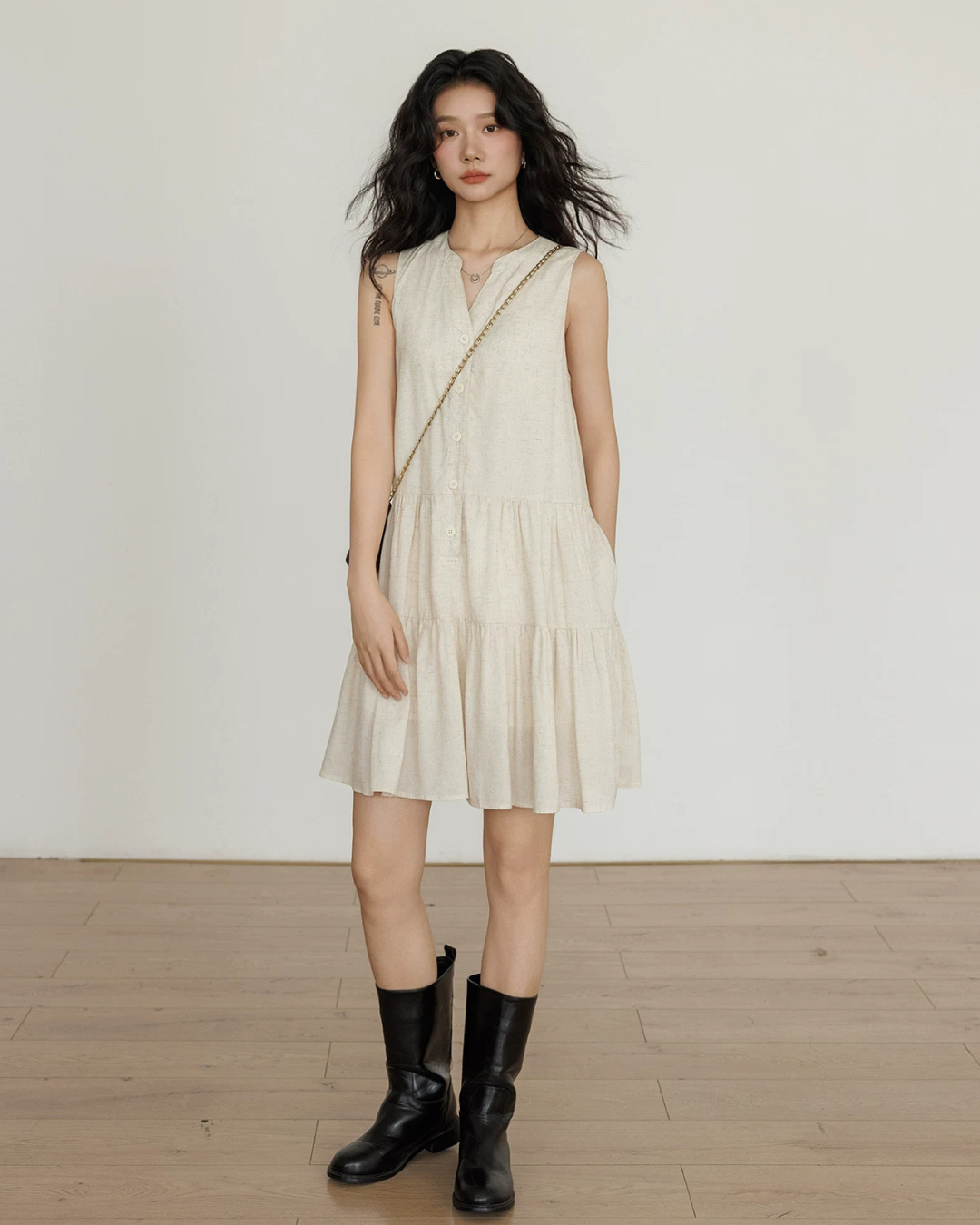 Sleeveless Tiered Mini Dress VAS0202