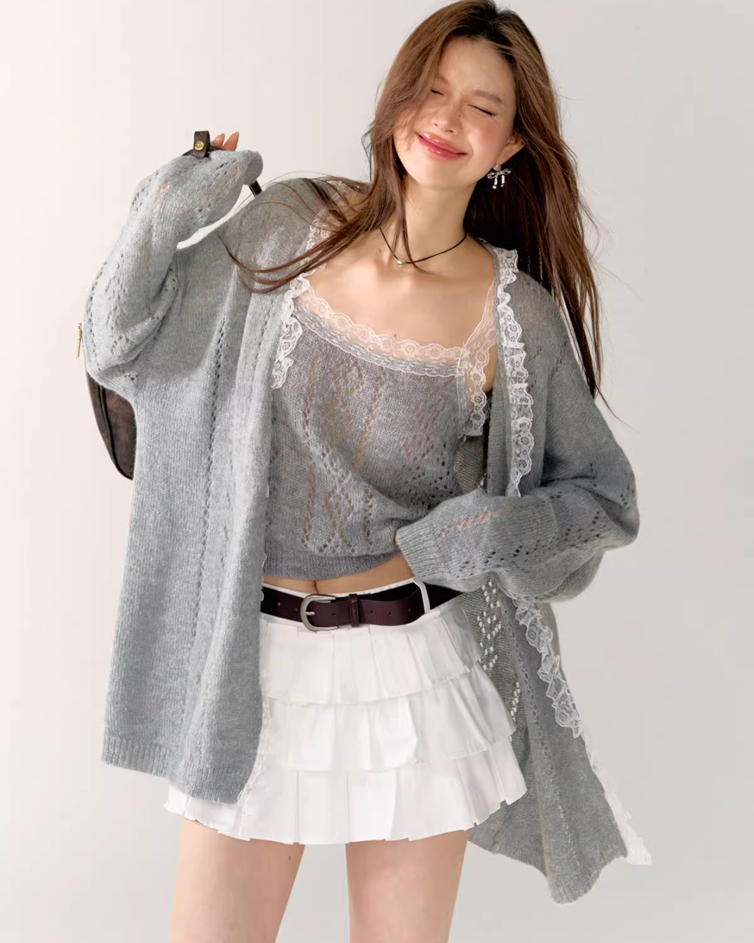 Lace Knit Cardigan / Lace Knit Camisole ASG0063