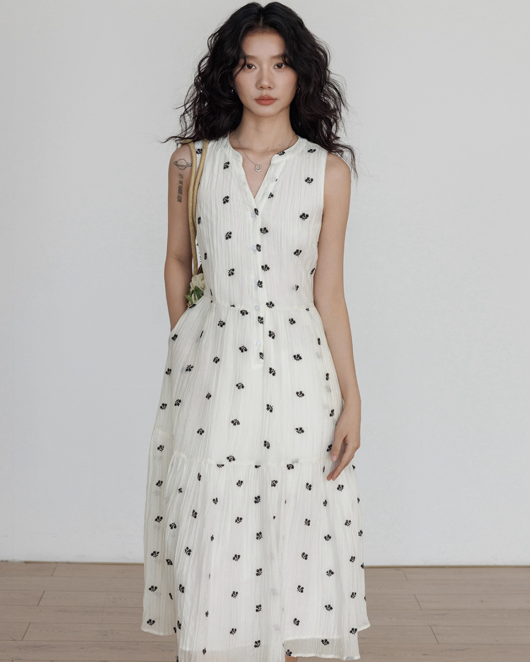 V-Neck Sleeveless Long Dress VAS0129