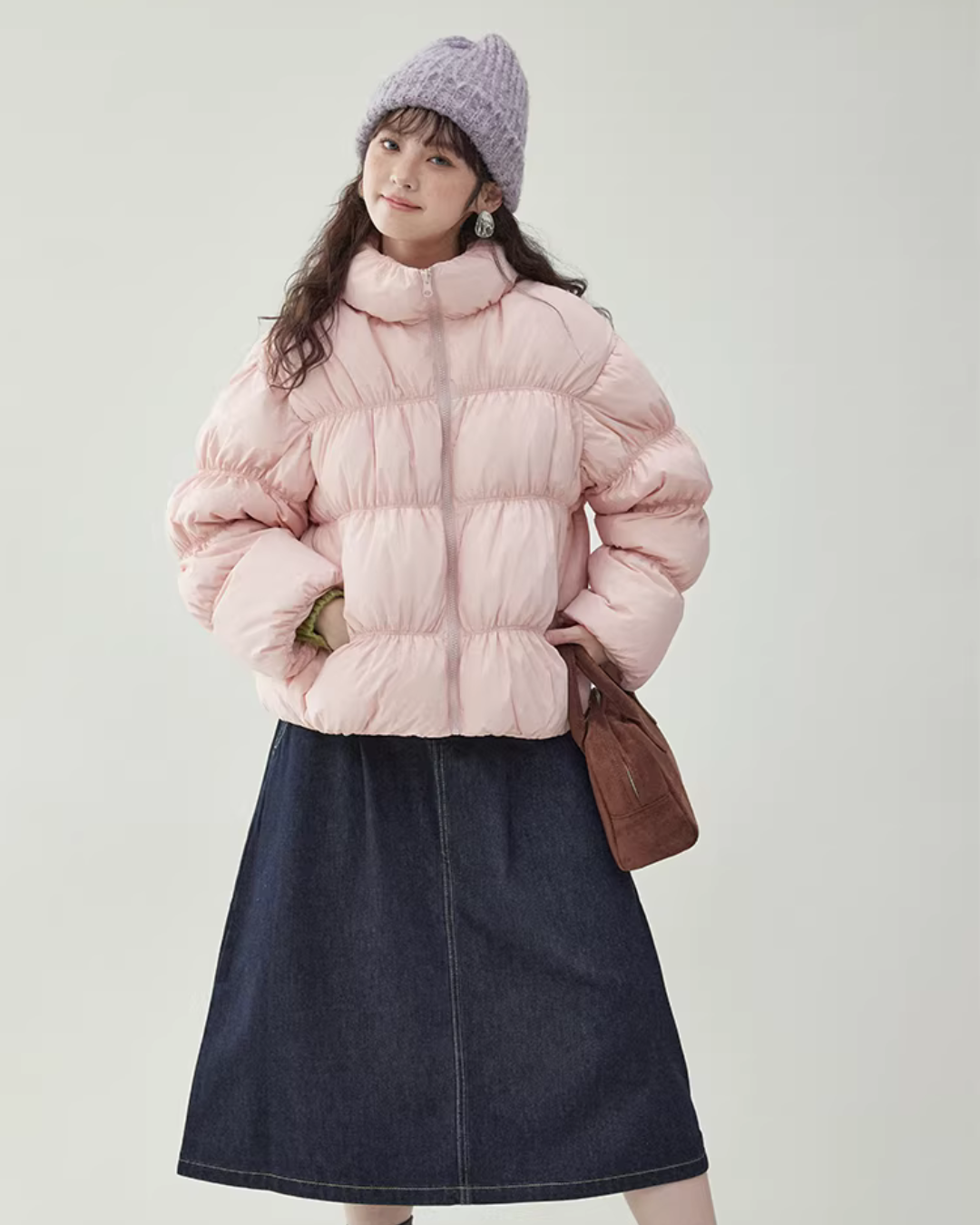 Stand Collar Fluffy Down Jacket AMU0043