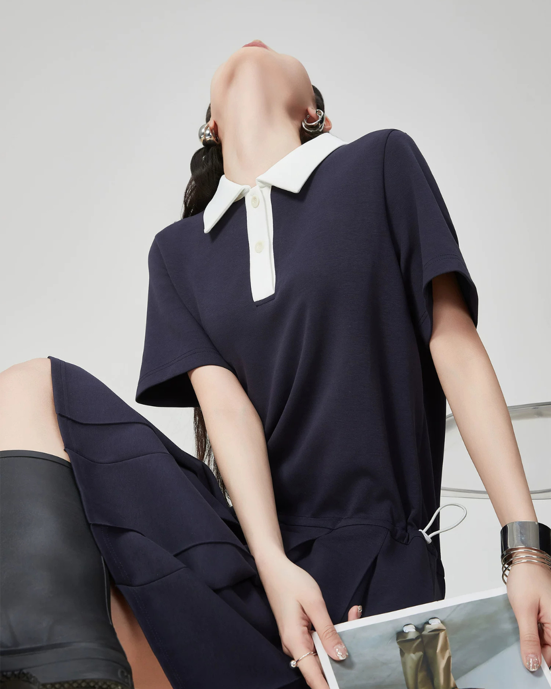 Pleated Cleric Polo Dress FER0207
