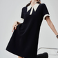 Color-Block Design Polo Dress FER0217