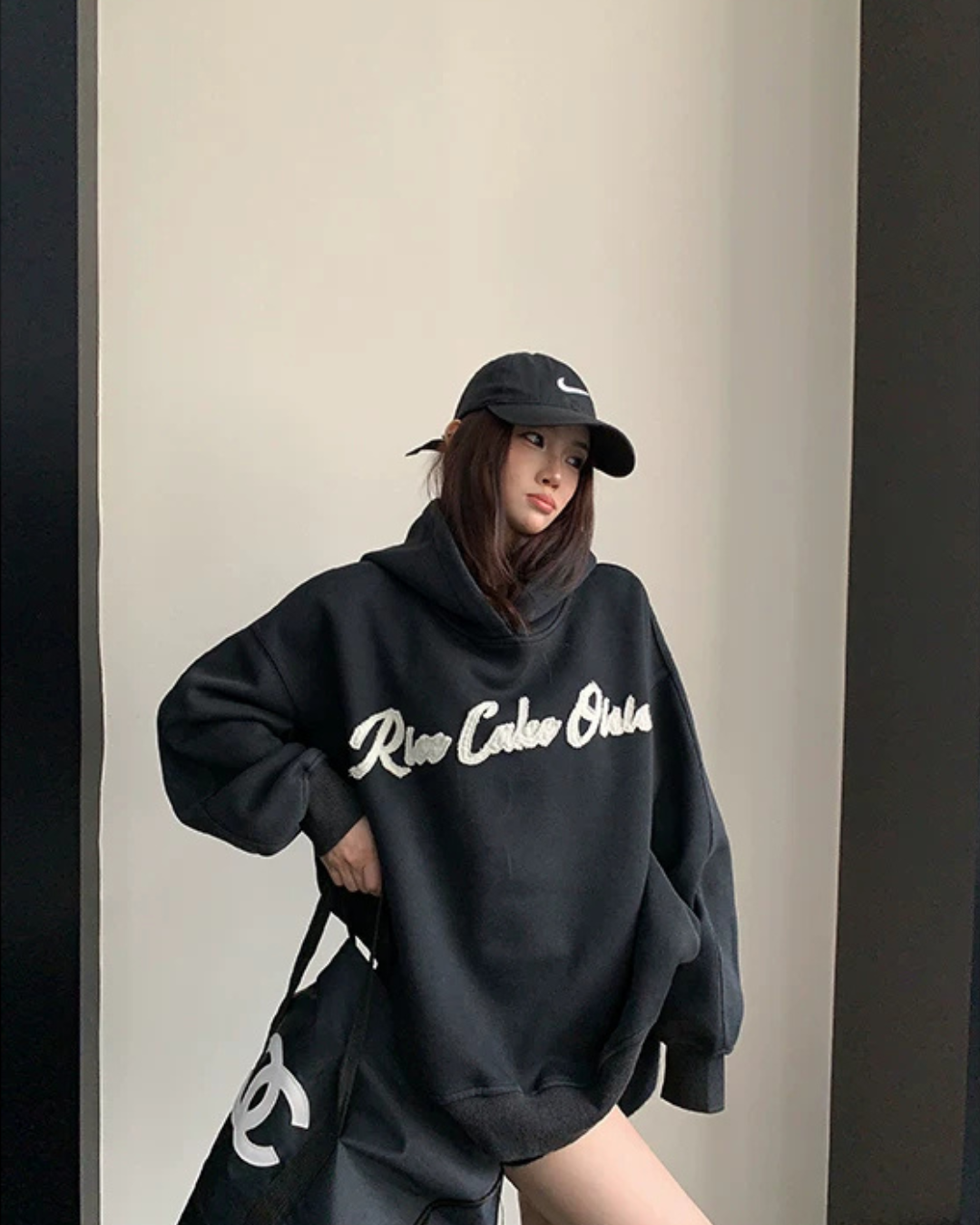 Oversized High-Neck Hoodie YLS1062
