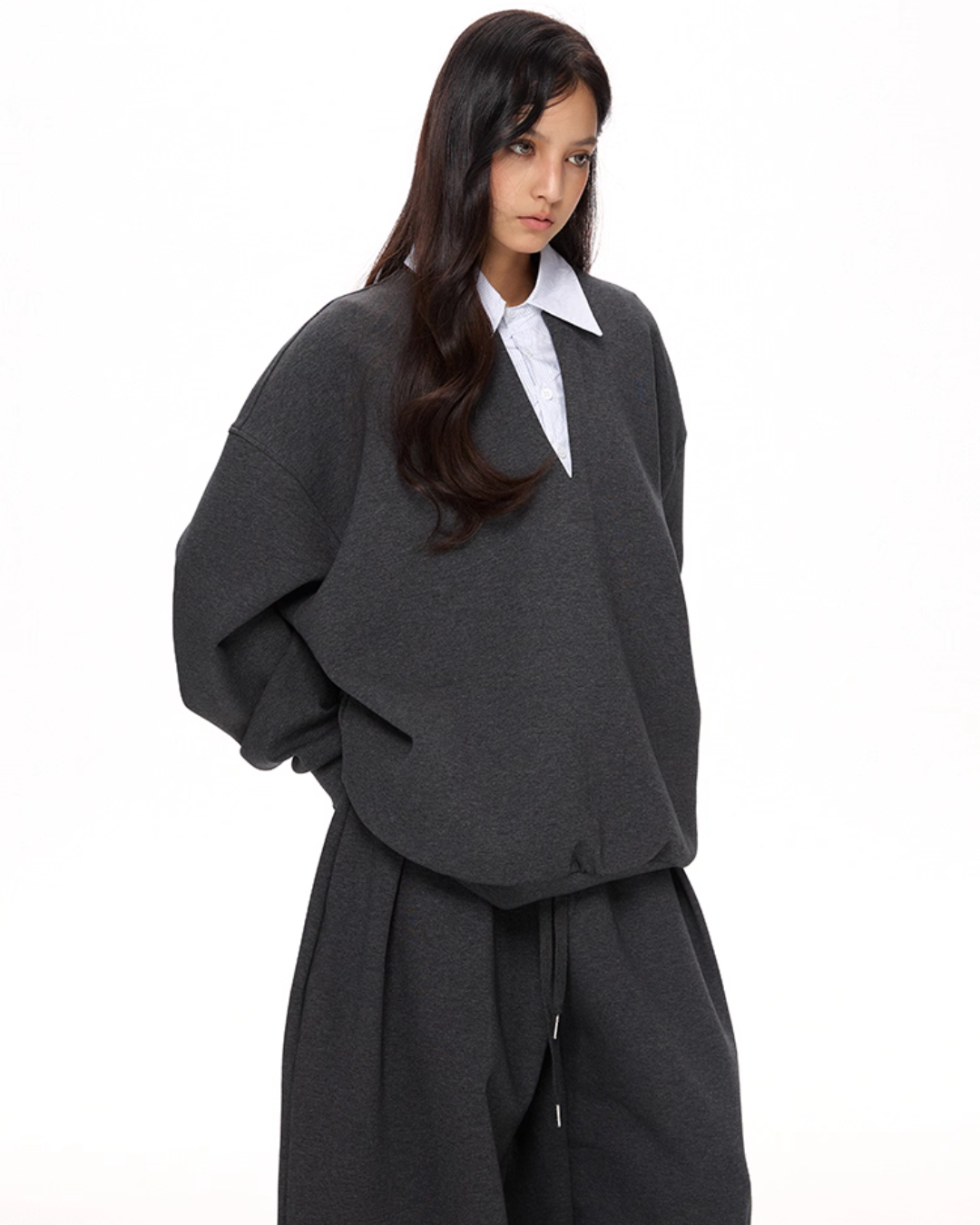 V-Neck Knit Top / Loose Sweatpants VAT0008