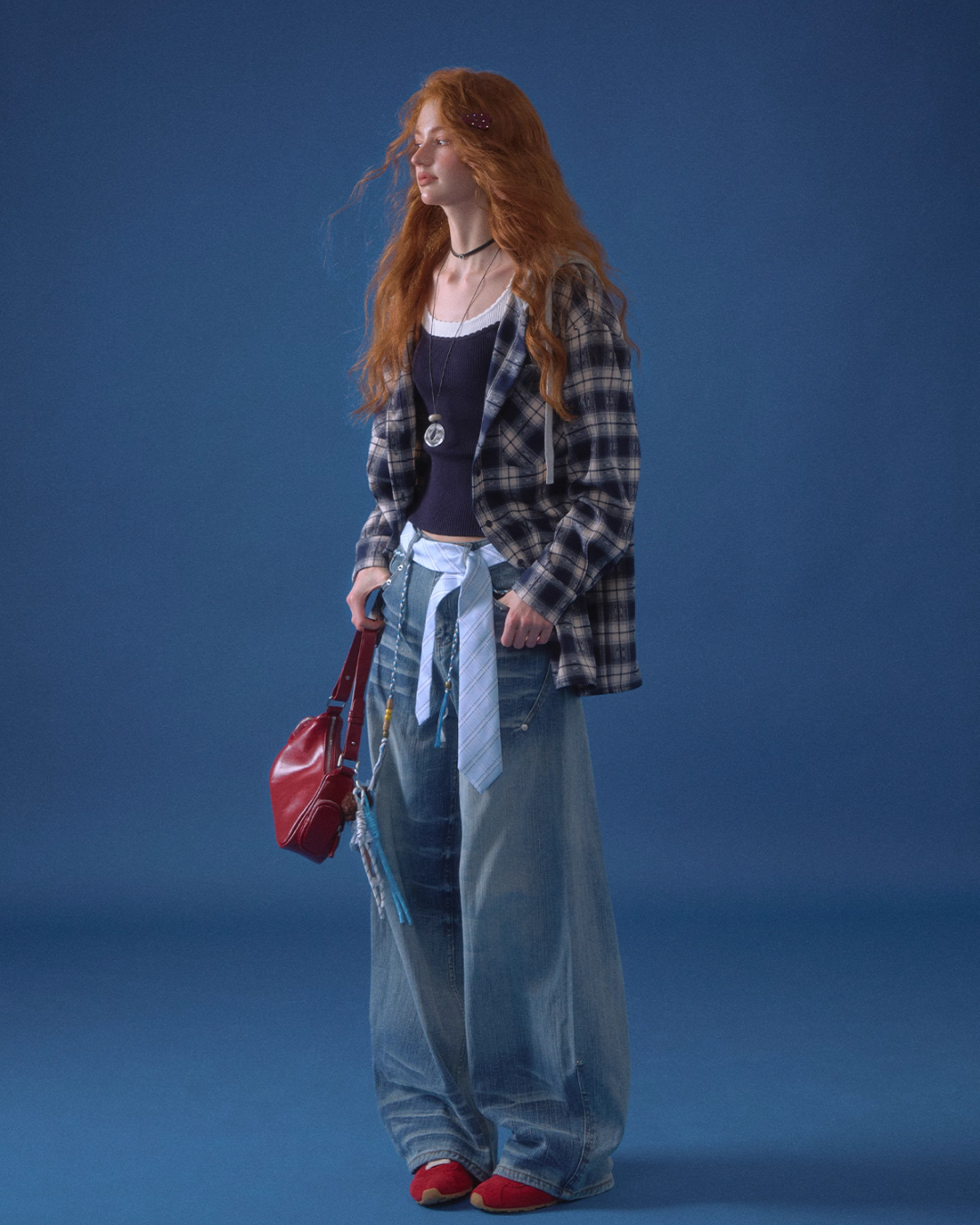 Plaid Hood Loose Shirt ASG0058
