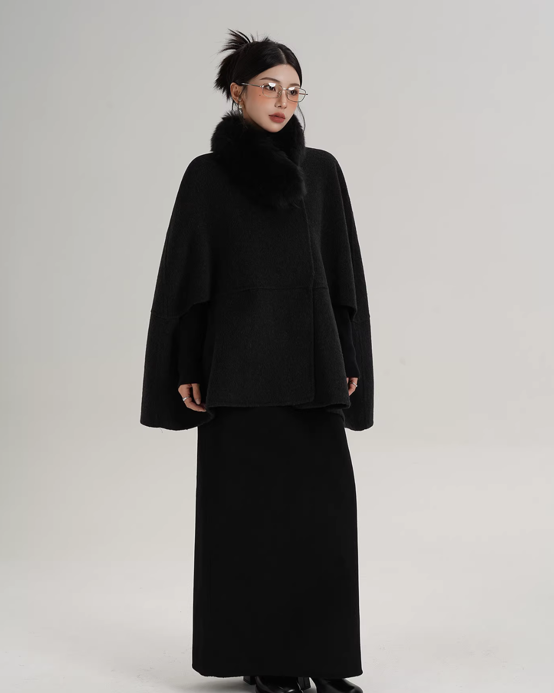 Fur Muffler Cape Coat SRS0402