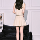 V-Neck Classic Vest & Pleated Skirt MNX0004