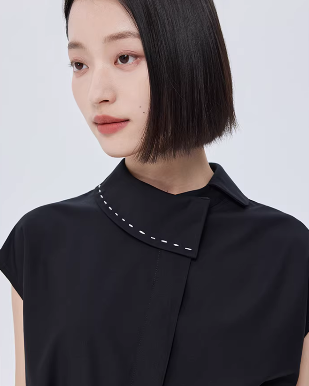 Asymmetry Short-Sleeve Shirt SHN0019