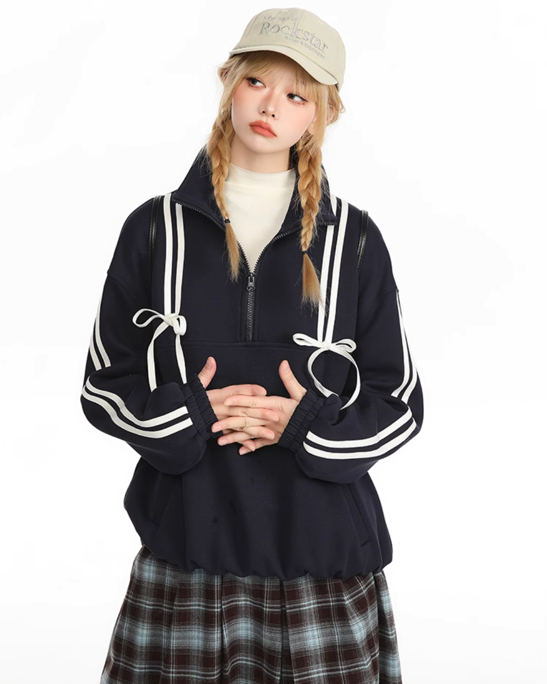 Ribbon Girly Track Jacket / Paid Skirt CYN0124