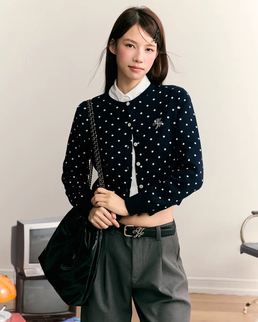 Polka Dot Round Neck Knit MST0003