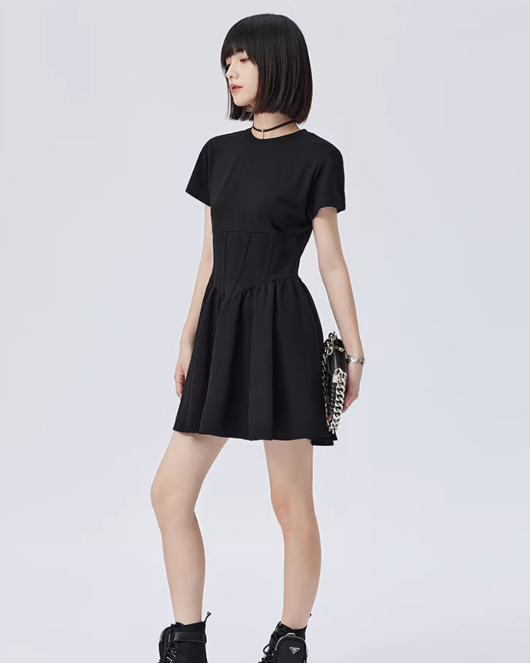 Round Neck Short Sleeve Dress SHN0008