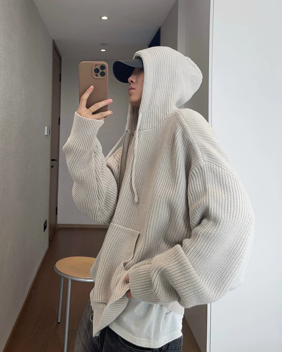Zip-Up Knit Hoodie DAZ0007