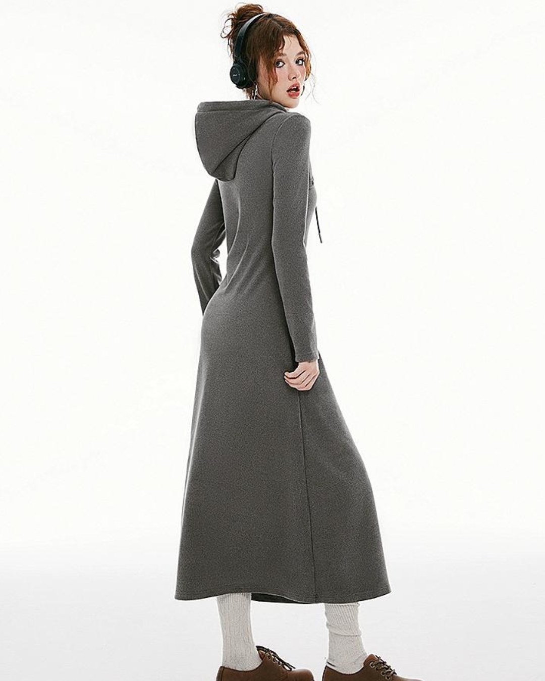 Hooded Sweat Dress IMO0109