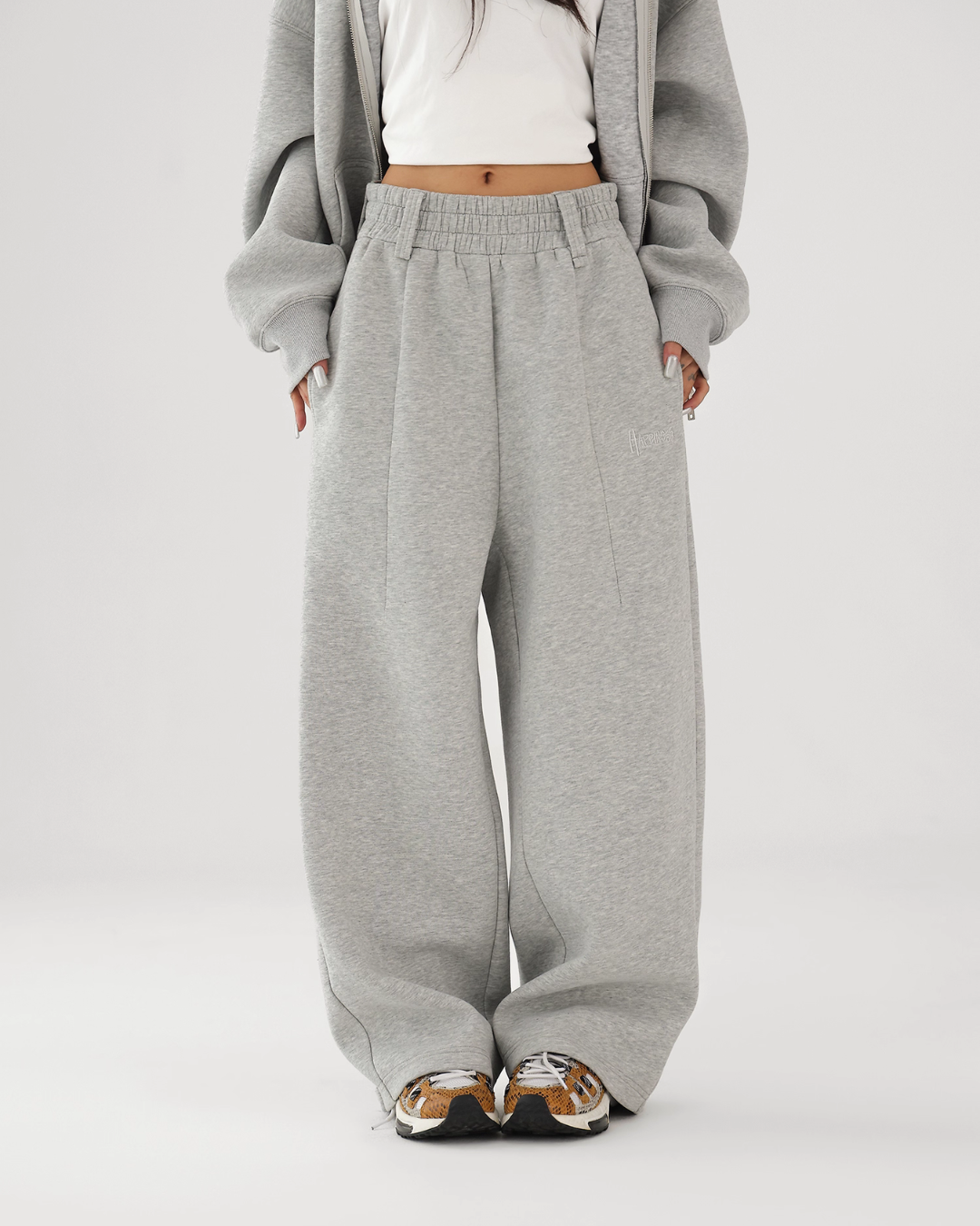 Basic Simple Zip Hoodie / Wide Sweatpants ACS0327