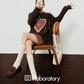 Strawberry Round Neck Knit Top / Brown Mini Skirt LLA0618
