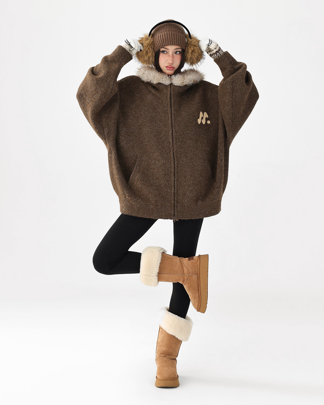 Fur Hood Knit Hoodie ACS0344